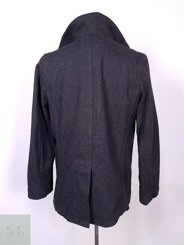 Abrigo Old Navy Marinero Plomo Mezcla Lana Talla S 12