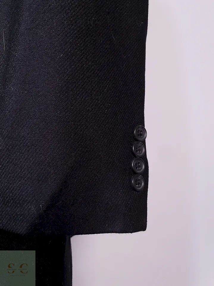 Abrigo Nordstrom Largo Negro 100% Lana Talla L 3