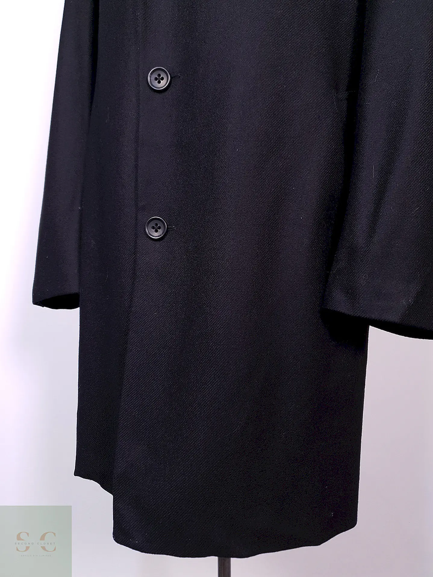Abrigo Nordstrom Largo Negro 100% Lana Talla L 4