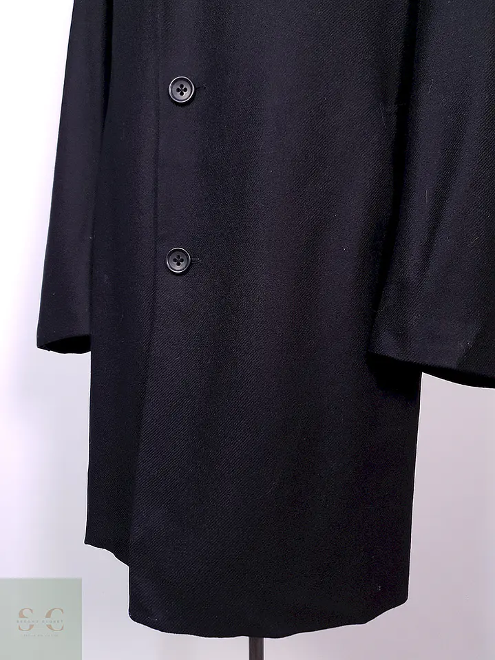Abrigo Nordstrom Largo Negro 100% Lana Talla L 4