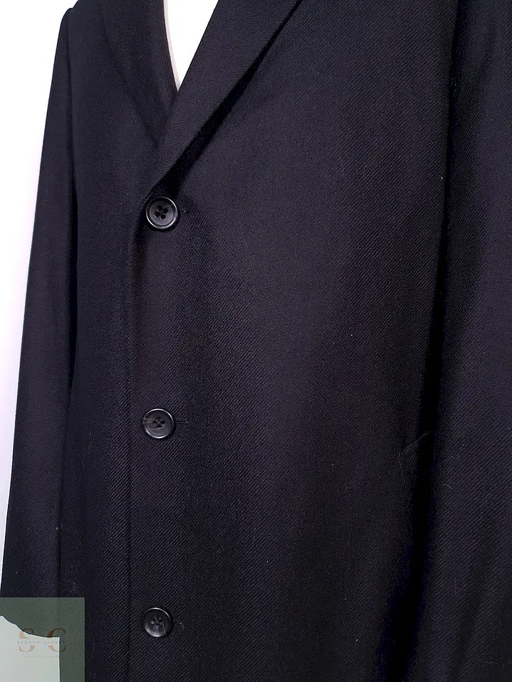 Abrigo Nordstrom Largo Negro 100% Lana Talla L 5