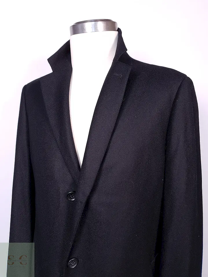 Abrigo Nordstrom Largo Negro 100% Lana Talla L 9