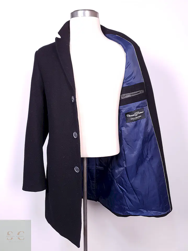Abrigo Climate Couture Negro Lana Talla M 11