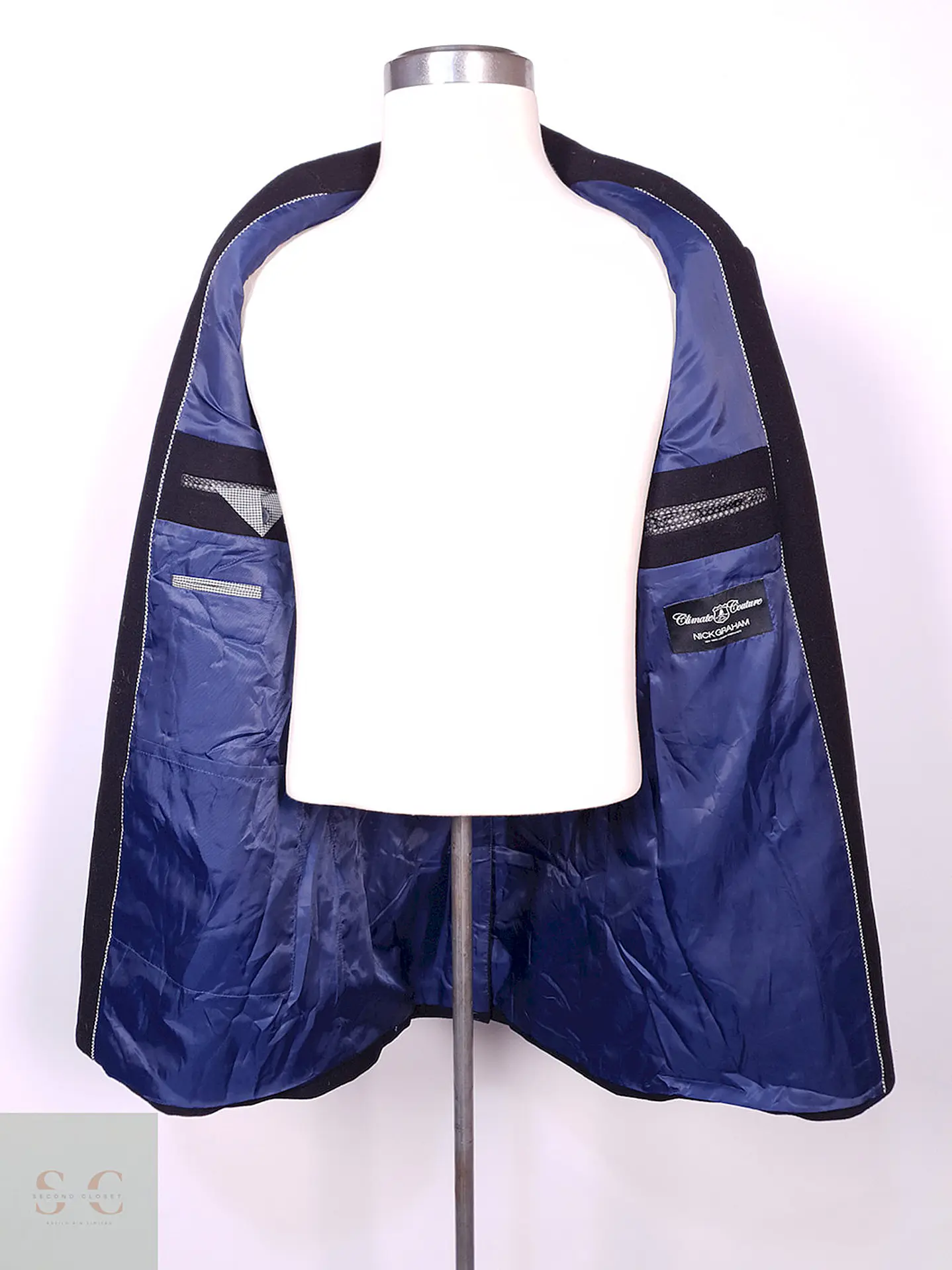Abrigo Climate Couture Negro Lana Talla M 12