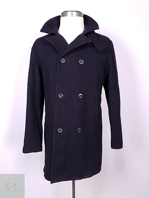 Abrigo Old Navy Marinero Azul Lana Talla M