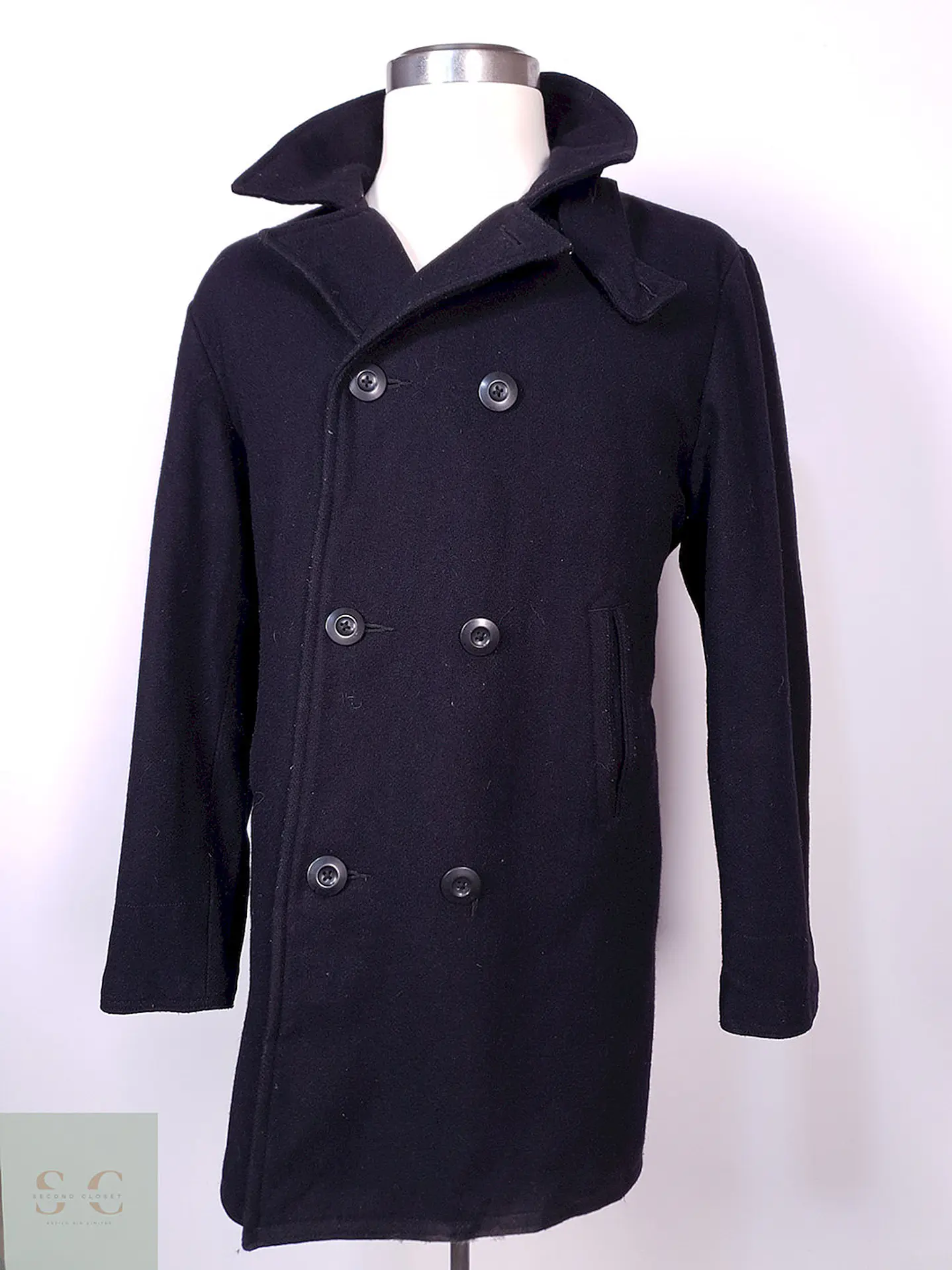 Abrigo Old Navy Marinero Azul Lana Talla M 2