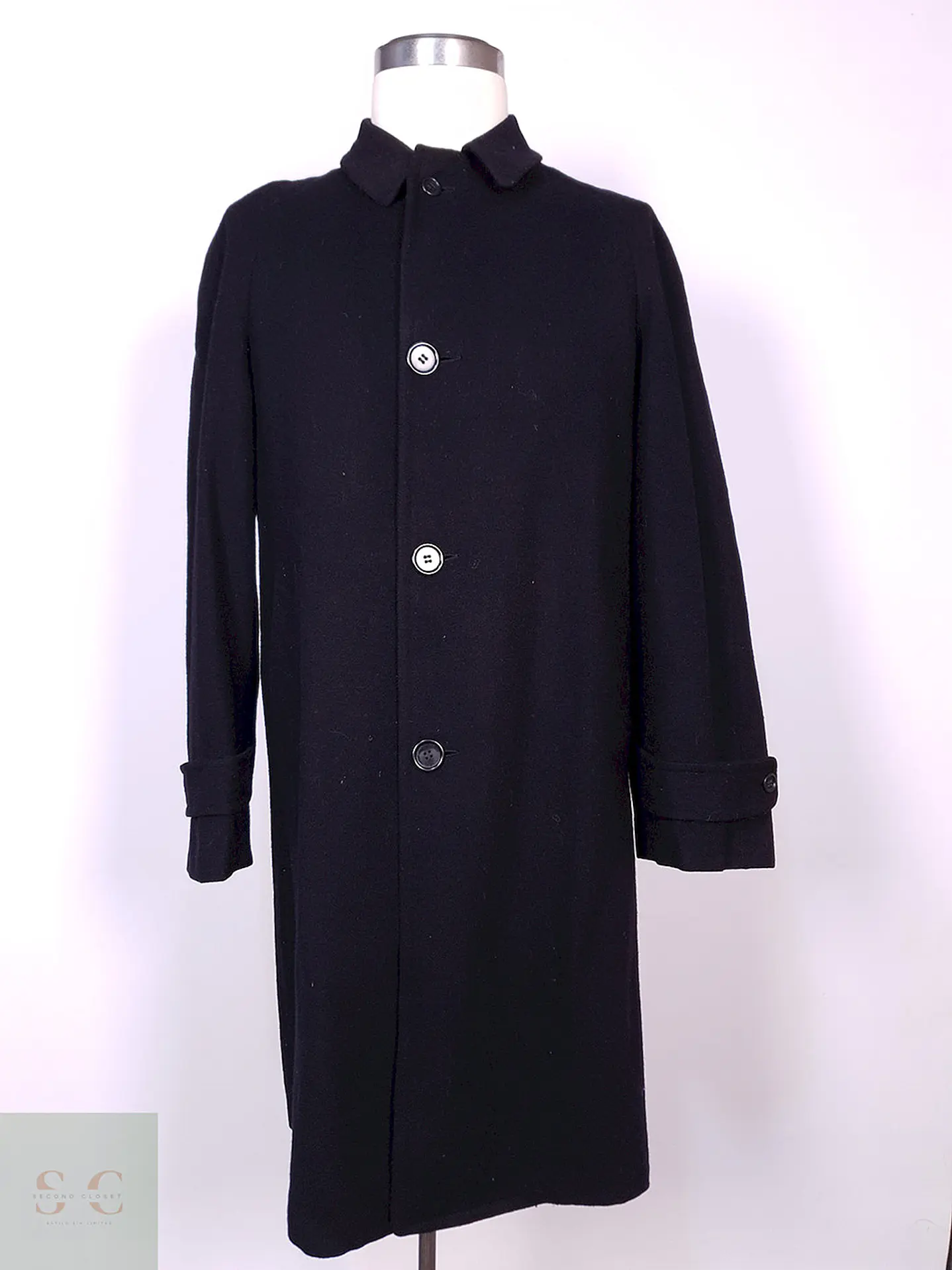 Abrigo Varsity Negro Lana Talla M 1