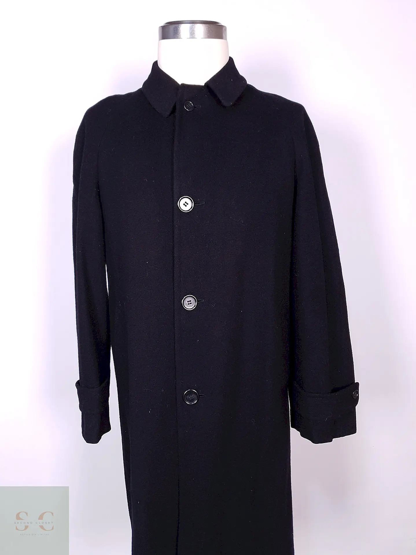 Abrigo Varsity Negro Lana Talla M 2