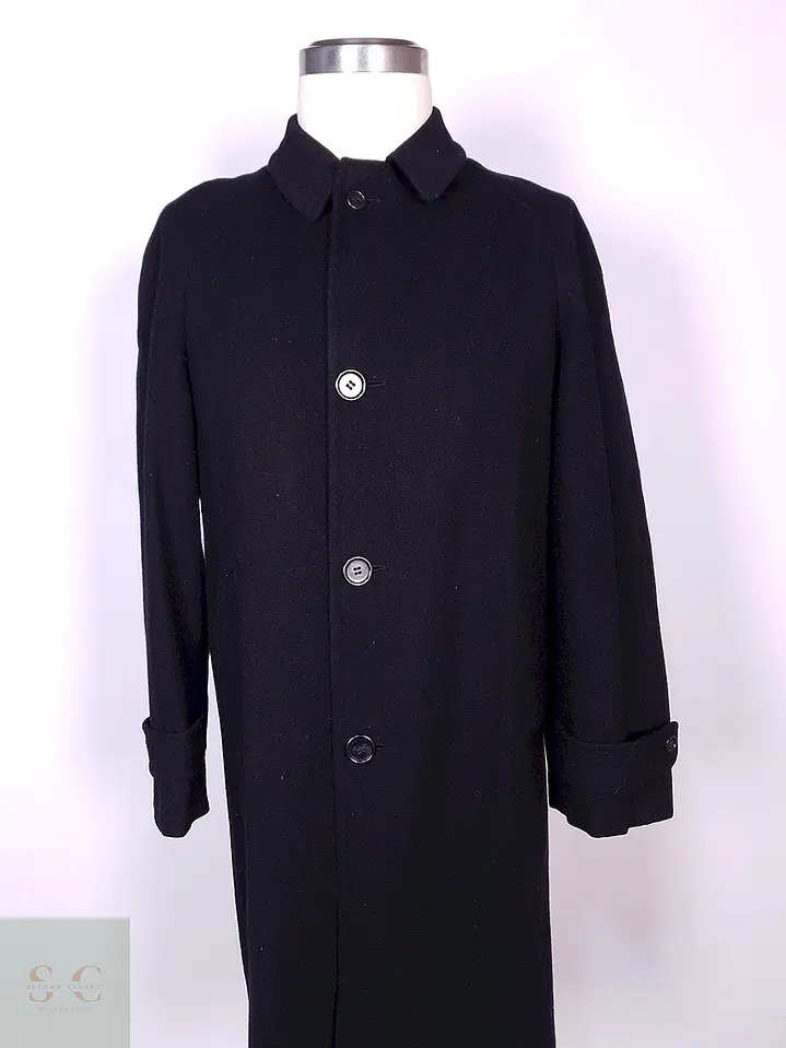 Abrigo Varsity Negro Lana Talla M 2