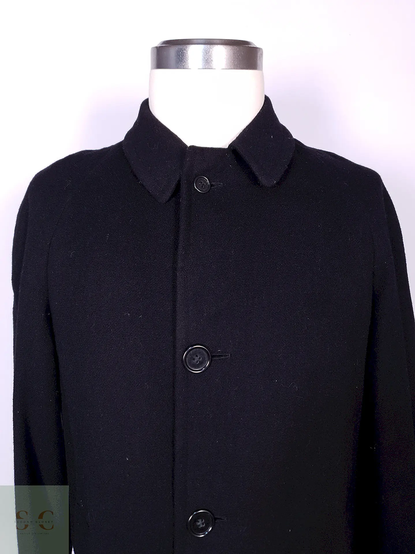 Abrigo Varsity Negro Lana Talla M 3