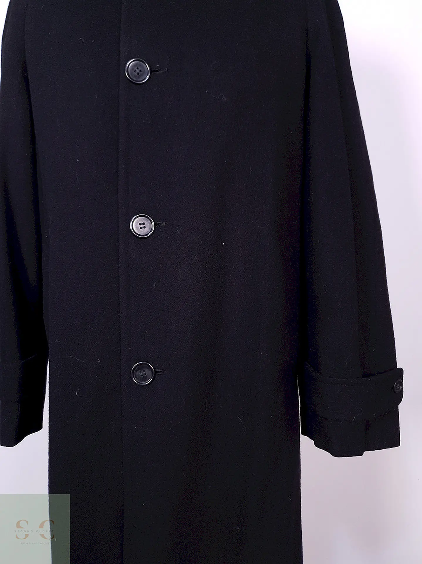 Abrigo Varsity Negro Lana Talla M 4