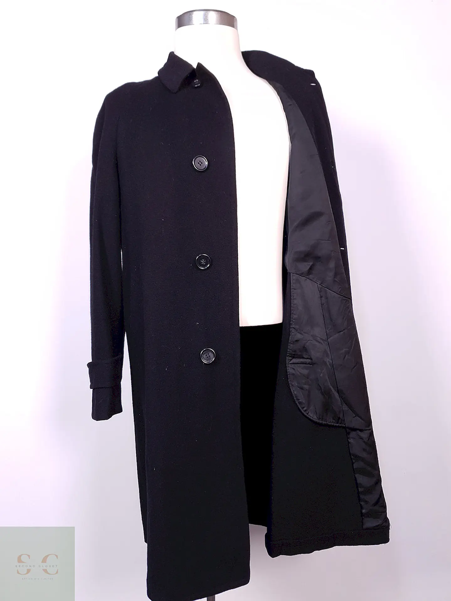 Abrigo Varsity Negro Lana Talla M 6