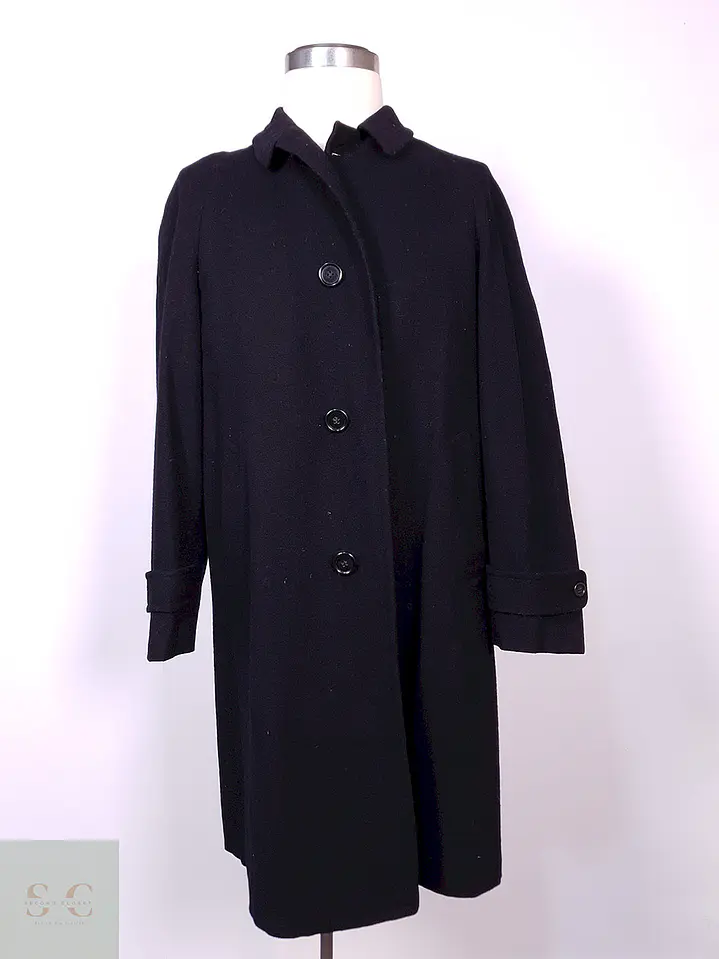 Abrigo Varsity Negro Lana Talla M 10