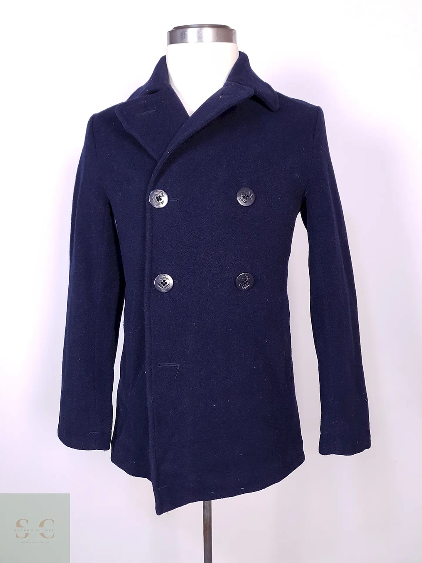 Abrigo Aeropostale Marinero Azul Lana Talla S 1