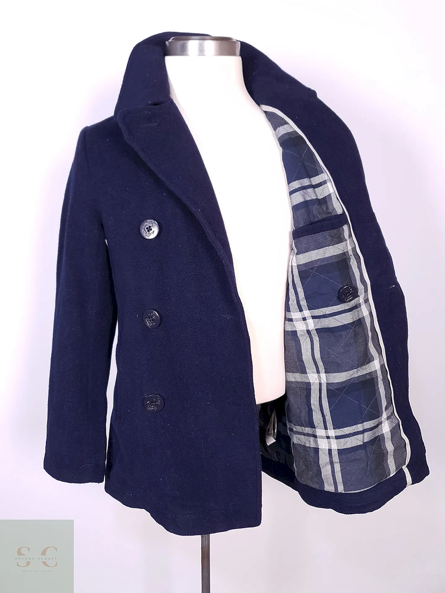 Abrigo Aeropostale Marinero Azul Lana Talla S 9