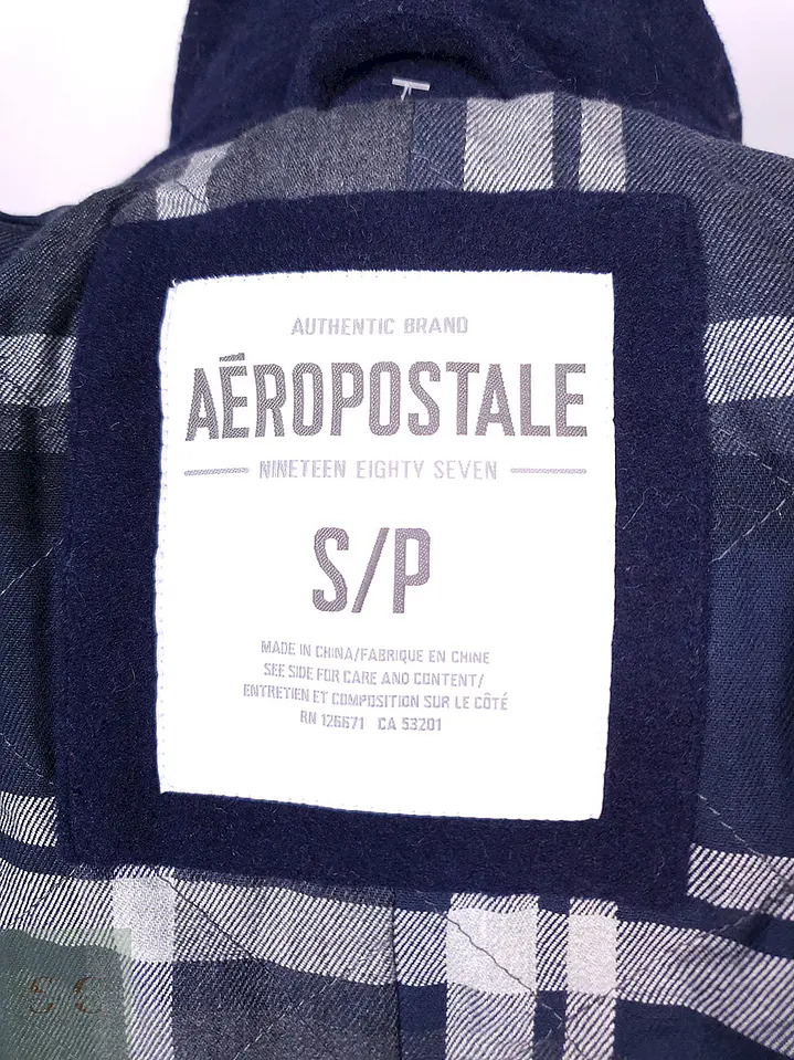 Abrigo Aeropostale Marinero Azul Lana Talla S 12