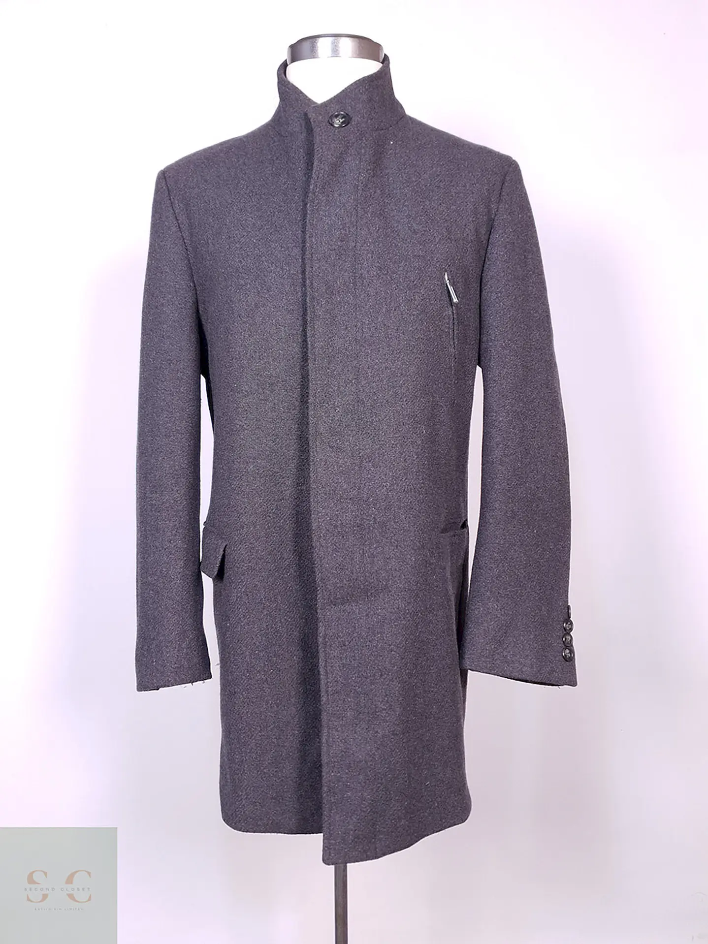 Abrigo Dressmann Plomo Mezcla Lana Talla XL 1