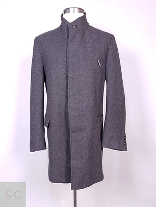 Abrigo Dressmann Plomo Mezcla Lana Talla XL
