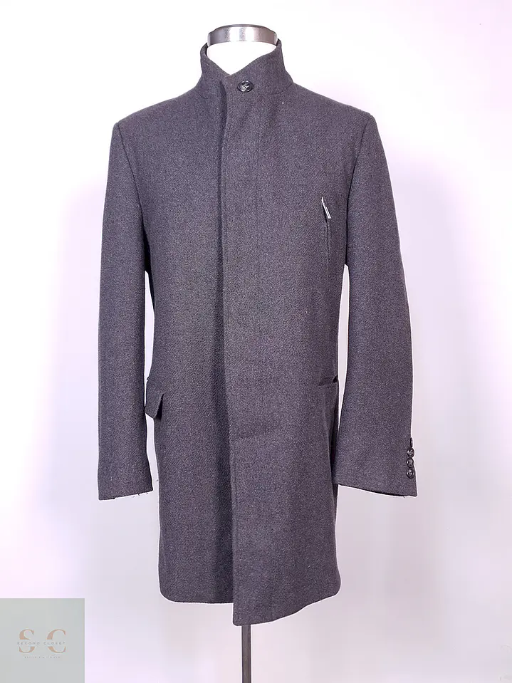Abrigo Dressmann Plomo Mezcla Lana Talla XL 1