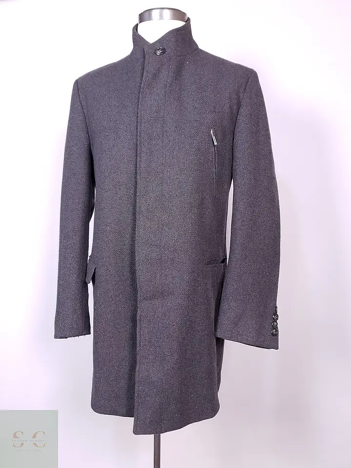 Abrigo Dressmann Plomo Mezcla Lana Talla XL 2