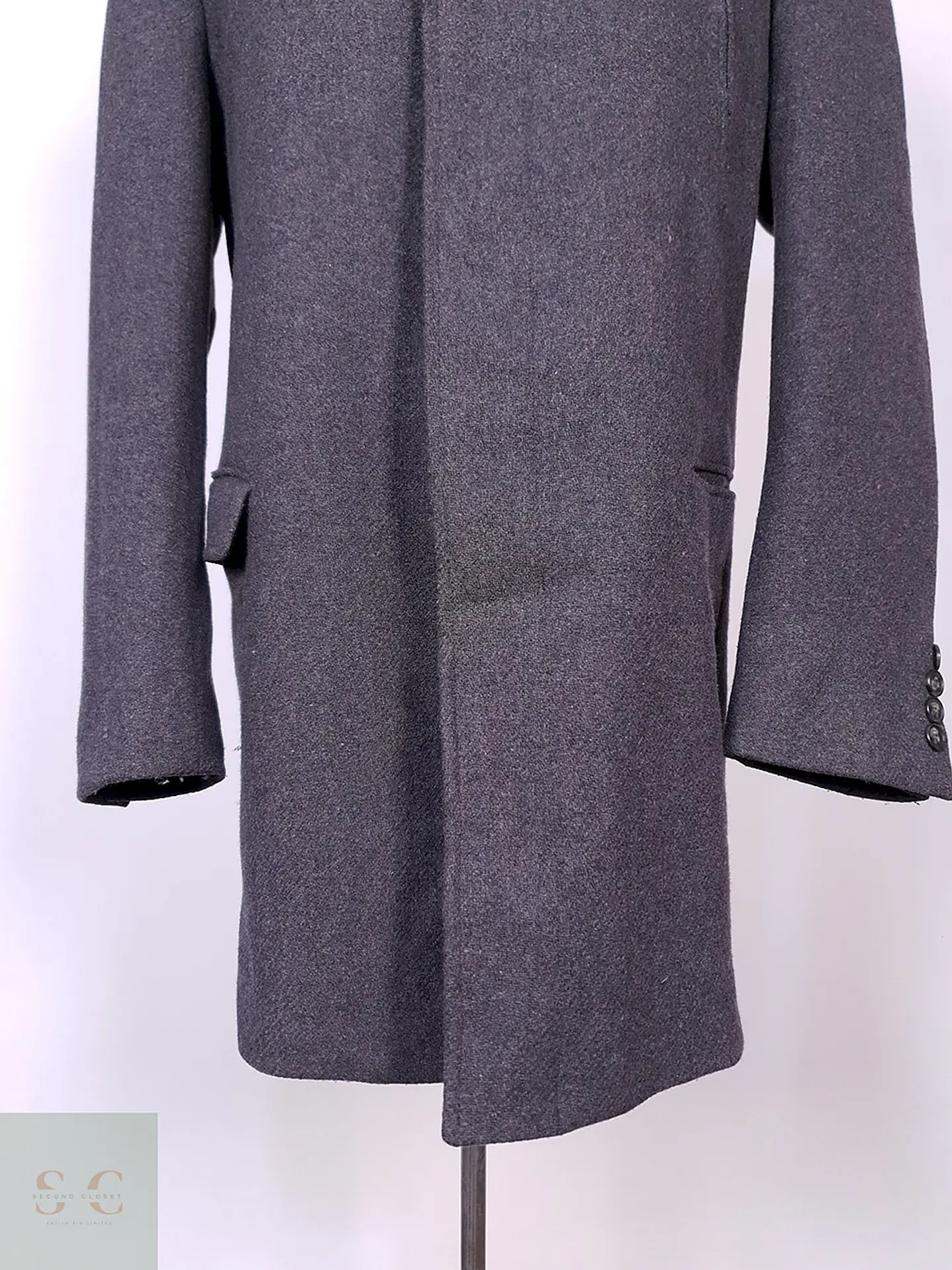 Abrigo Dressmann Plomo Mezcla Lana Talla XL 3