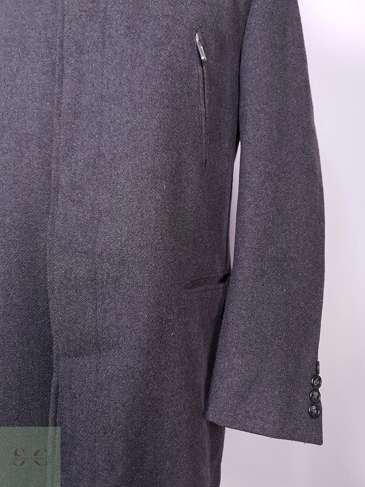Abrigo Dressmann Plomo Mezcla Lana Talla XL 4