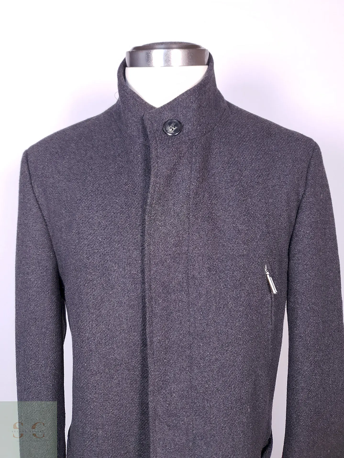 Abrigo Dressmann Plomo Mezcla Lana Talla XL 5