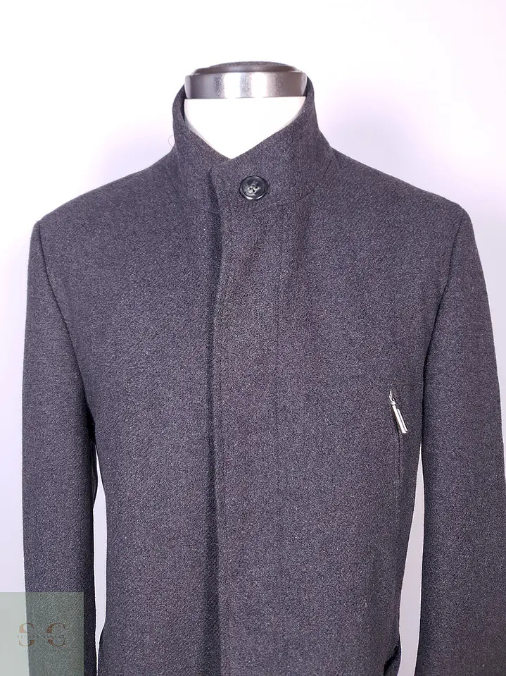Abrigo Dressmann Plomo Mezcla Lana Talla XL 5