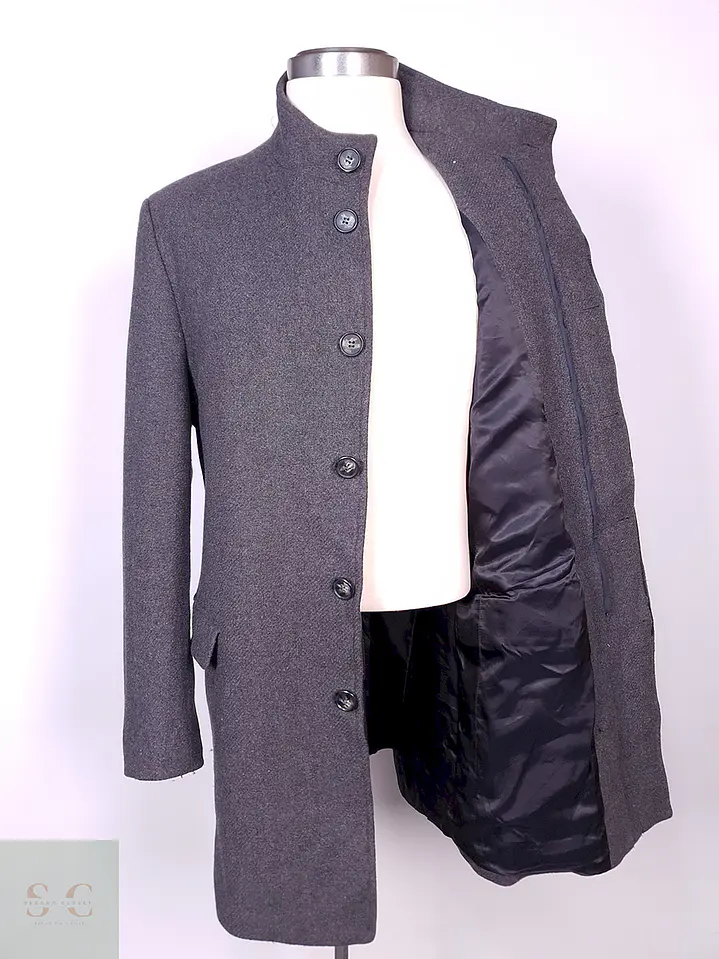 Abrigo Dressmann Plomo Mezcla Lana Talla XL 7