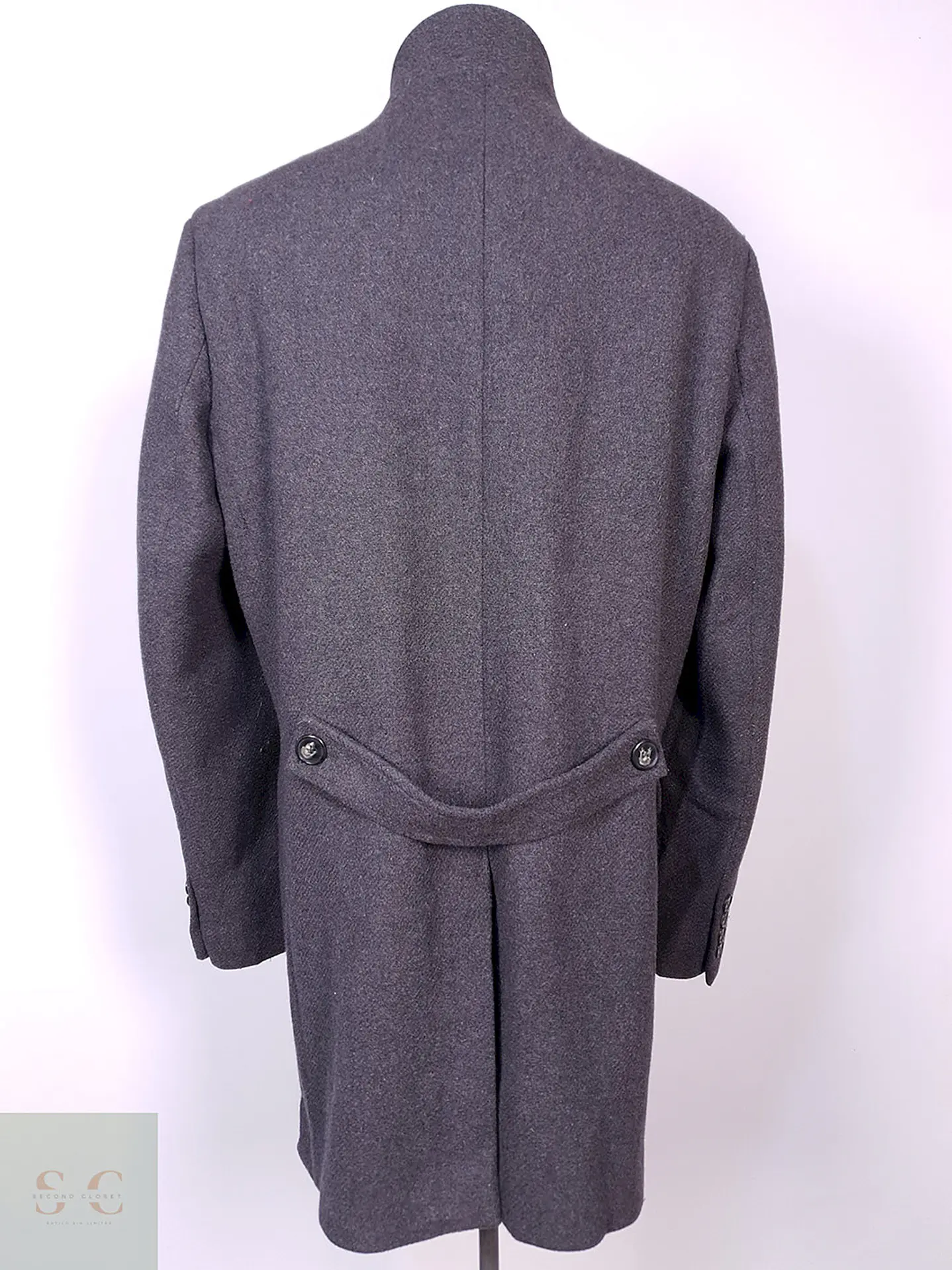Abrigo Dressmann Plomo Mezcla Lana Talla XL 10