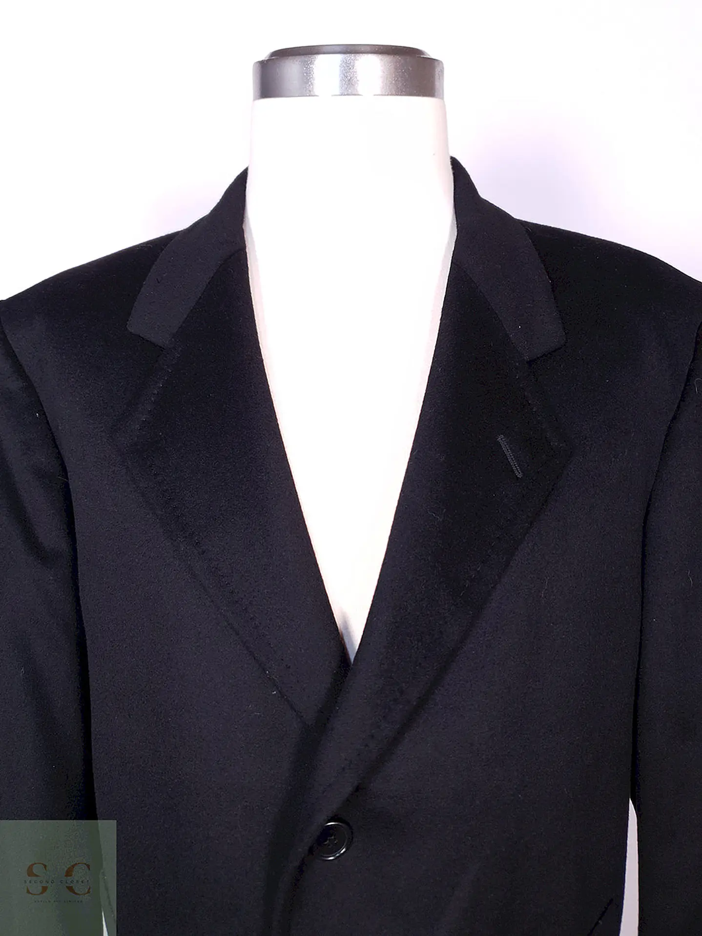 Abrigo Hamilton And Hayes Largo Negro Italiano Lana Cashmere Talla XL 5