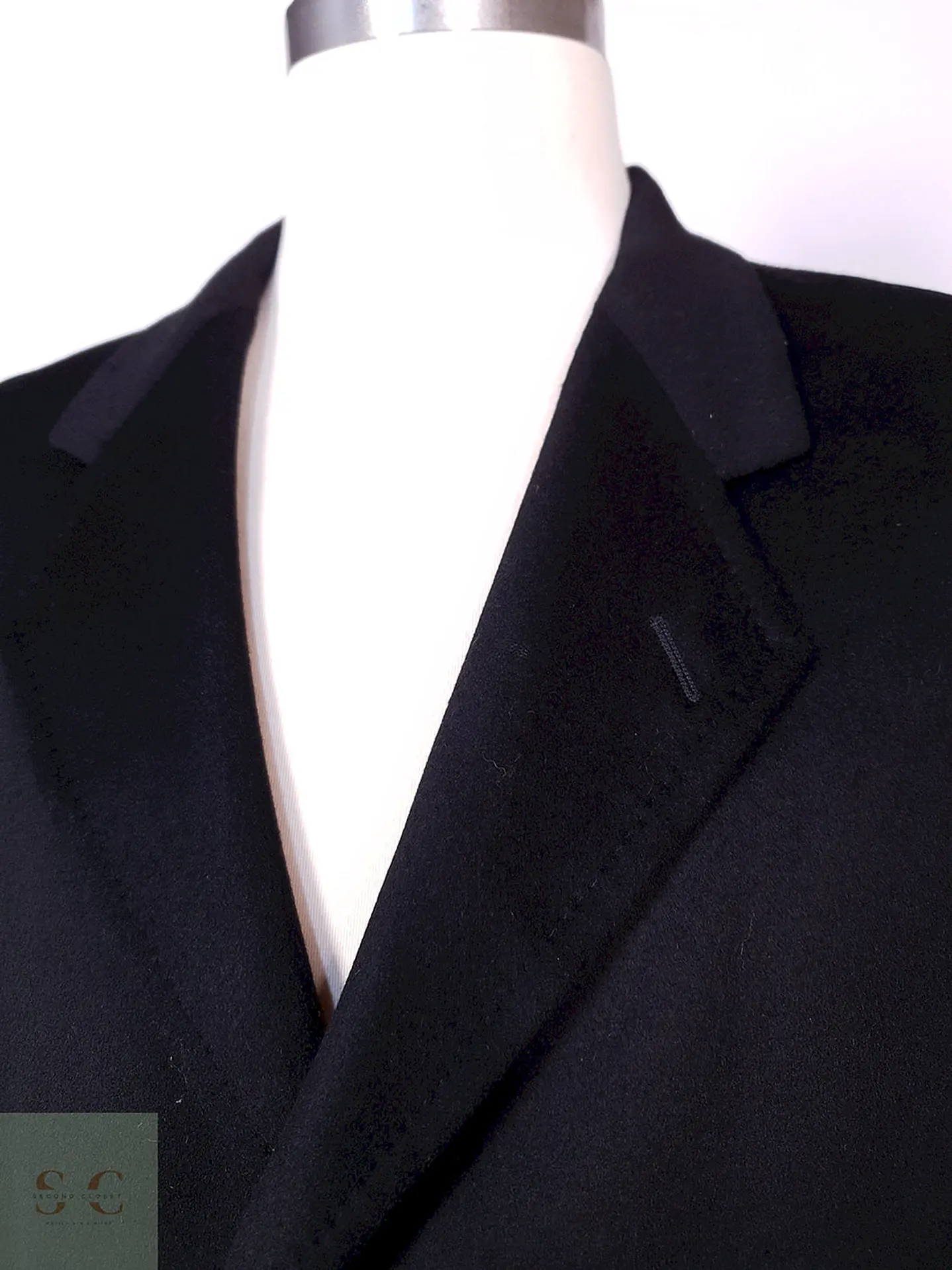 Abrigo Hamilton And Hayes Largo Negro Italiano Lana Cashmere Talla XL 6