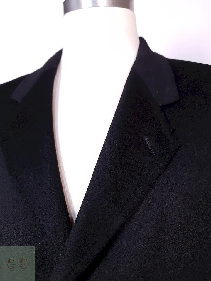 Abrigo Hamilton And Hayes Largo Negro Italiano Lana Cashmere Talla XL 6
