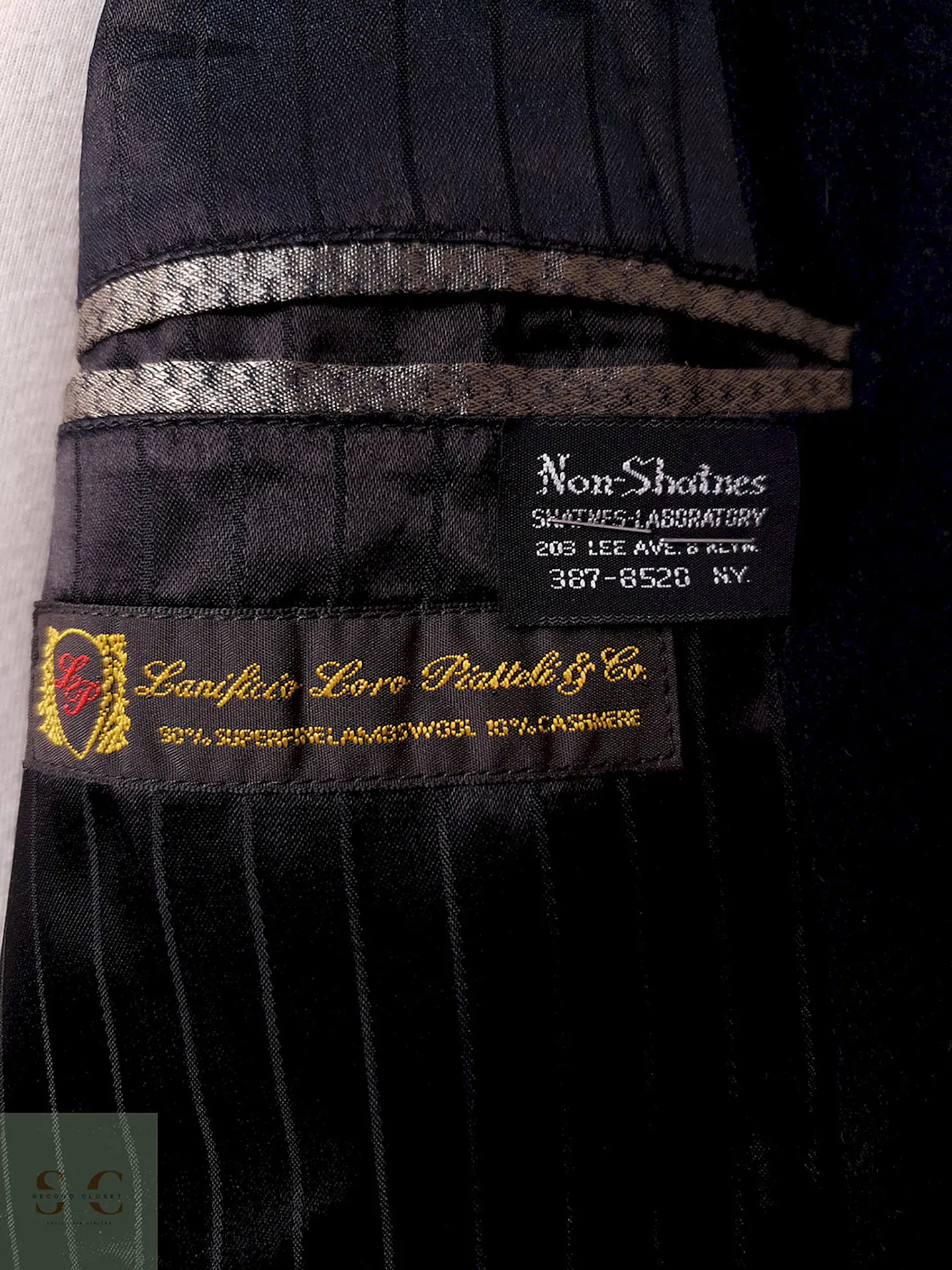 Abrigo Hamilton And Hayes Largo Negro Italiano Lana Cashmere Talla XL 8