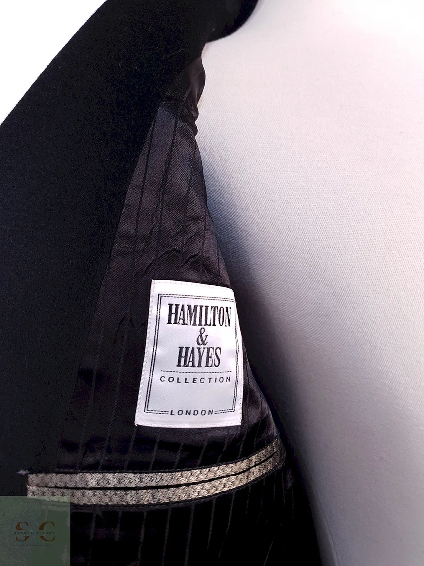 Abrigo Hamilton And Hayes Largo Negro Italiano Lana Cashmere Talla XL 11