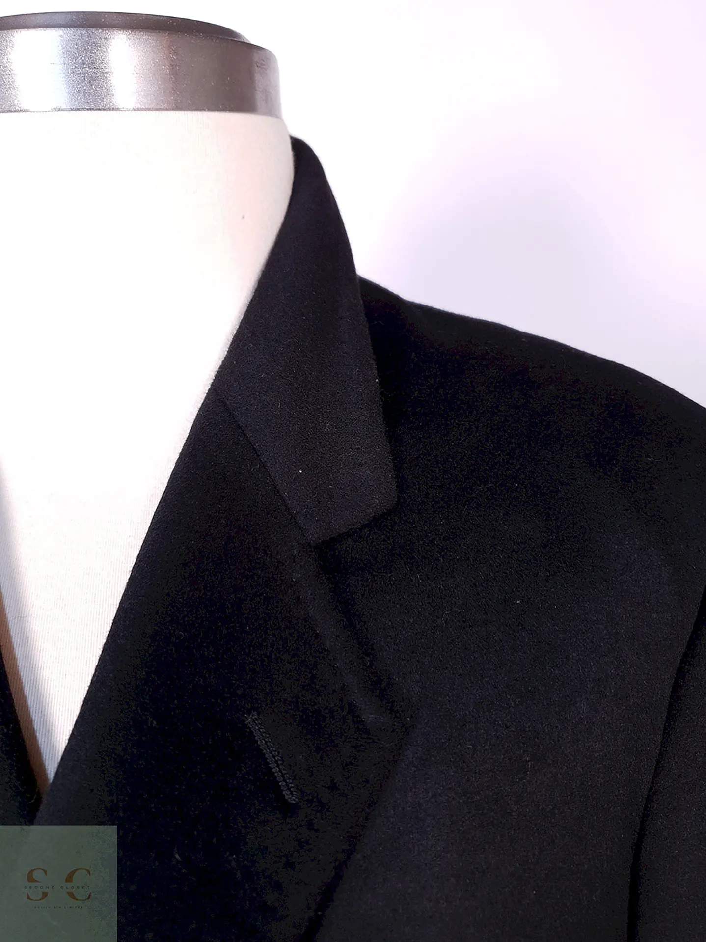 Abrigo Hamilton And Hayes Largo Negro Italiano Lana Cashmere Talla XL 14