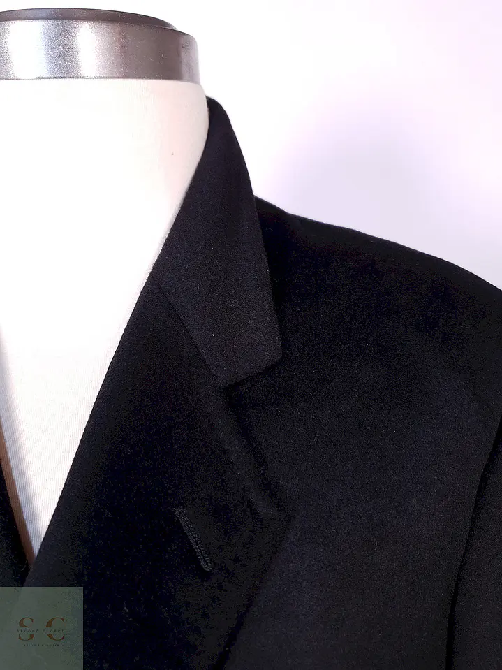 Abrigo Hamilton And Hayes Largo Negro Italiano Lana Cashmere Talla XL 14