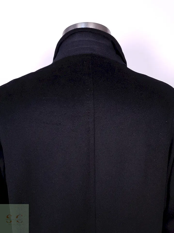 Abrigo Hamilton And Hayes Largo Negro Italiano Lana Cashmere Talla XL 16