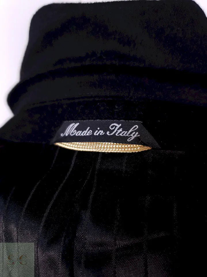 Abrigo Hamilton And Hayes Largo Negro Italiano Lana Cashmere Talla XL 17