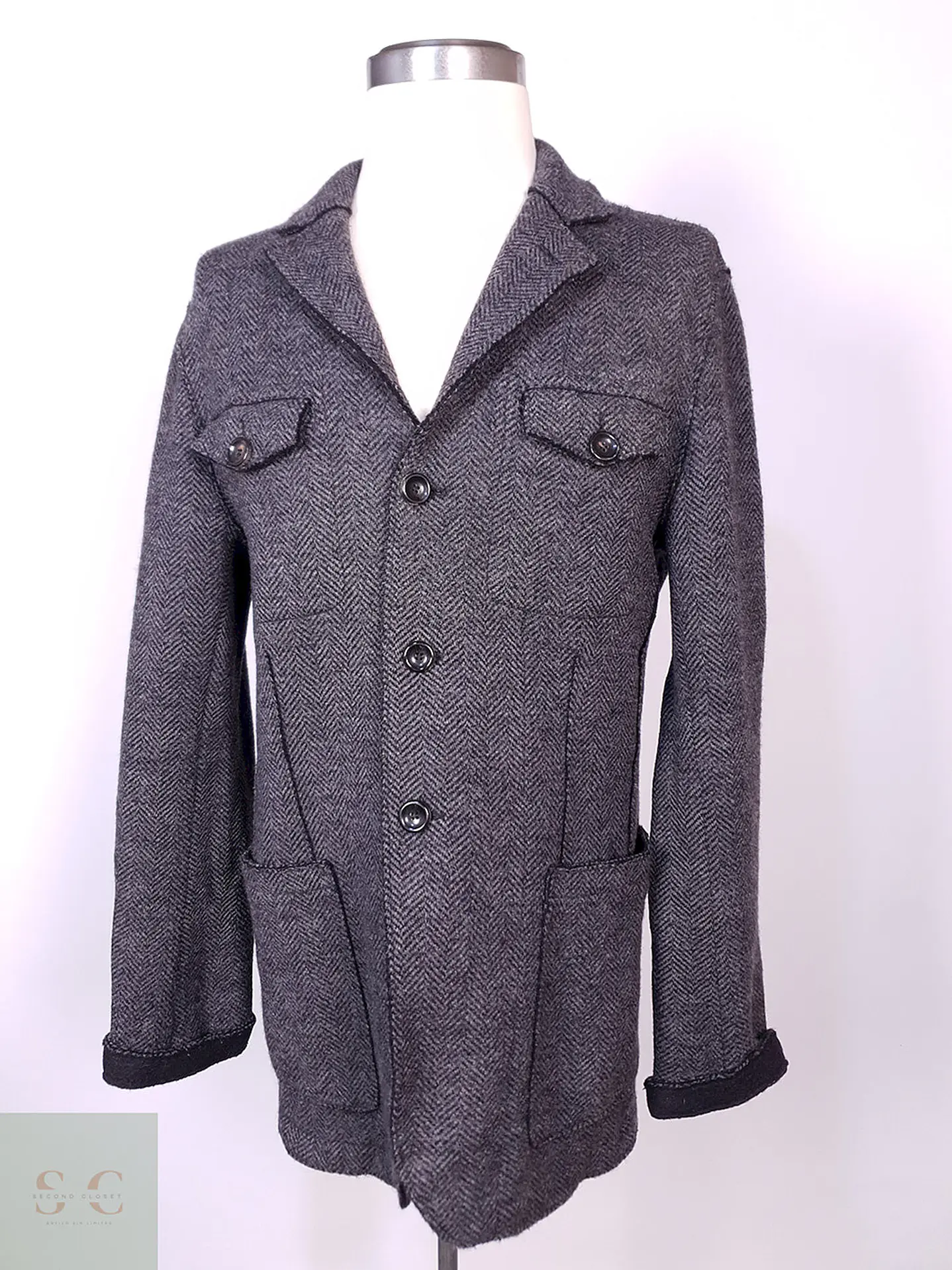 Abrigo Armani Plomo Lana Talla ML 2