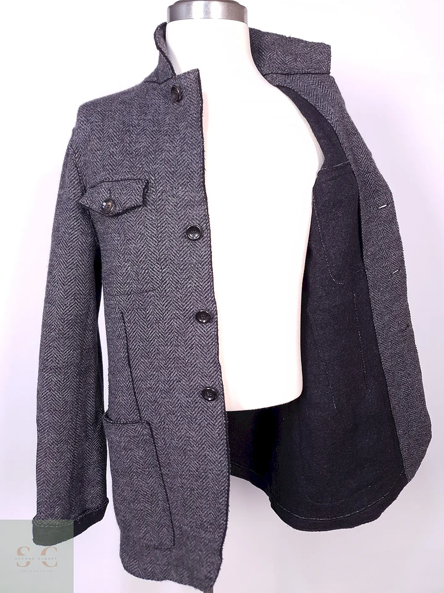 Abrigo Armani Plomo Lana Talla ML 8