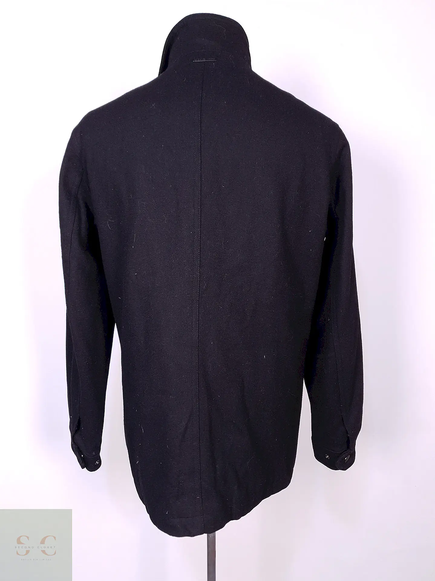 Abrigo Michael Kors Chaqueta Utilitaria Negra Lana Talla ML 10