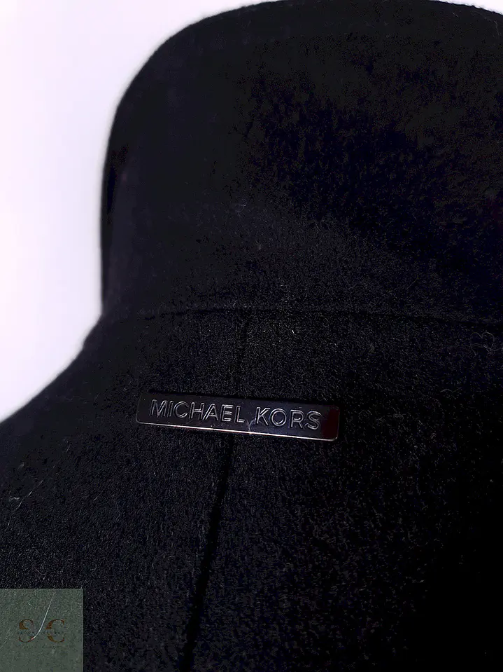Abrigo Michael Kors Chaqueta Utilitaria Negra Lana Talla ML 11