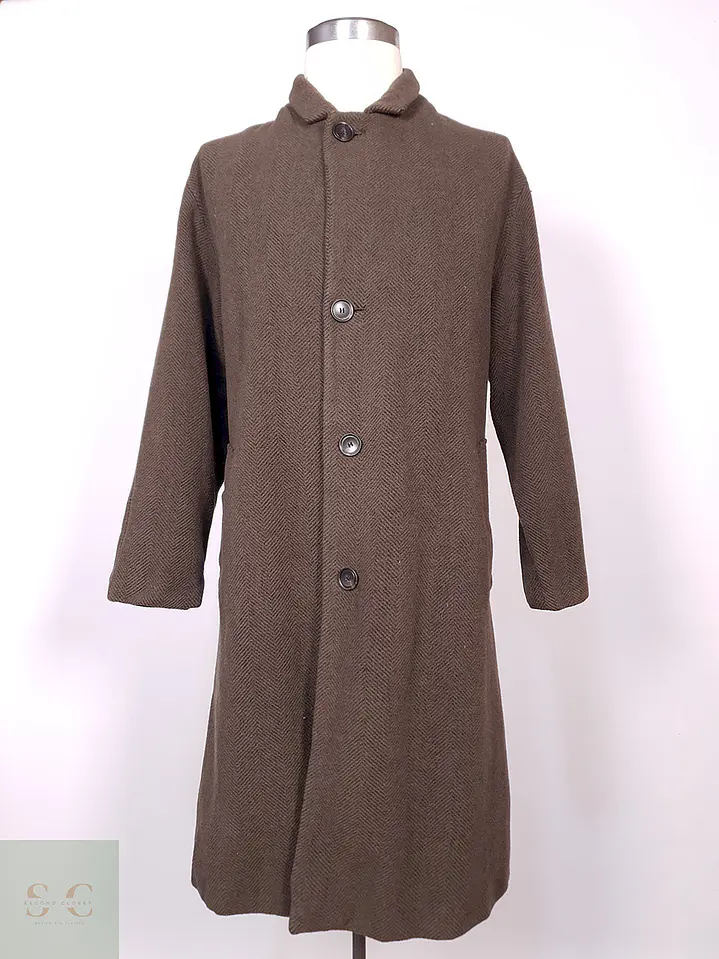 Abrigo Van Gils Largo Café 100% Lana Virgen Talla L 1