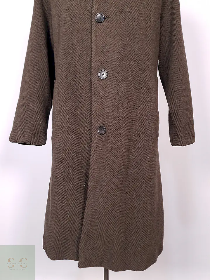 Abrigo Van Gils Largo Café 100% Lana Virgen Talla L 2
