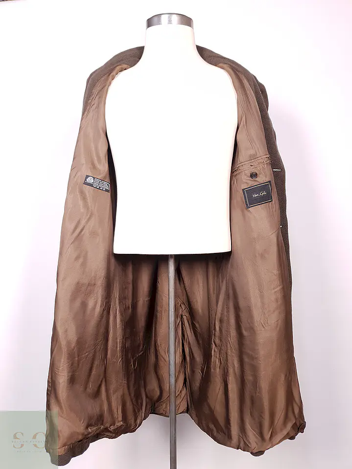 Abrigo Van Gils Largo Café 100% Lana Virgen Talla L 11