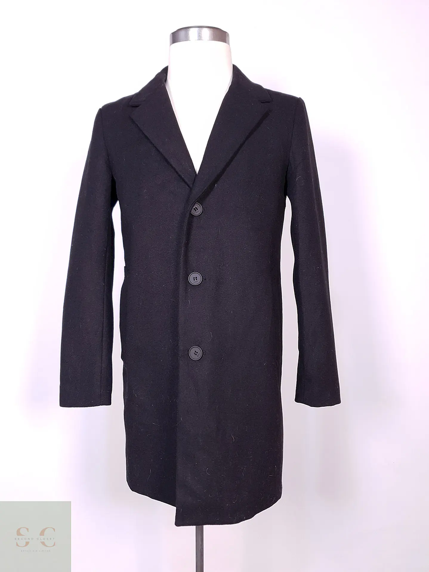 Abrigo DKNY Negro Mezcla Lana Talla SM 1