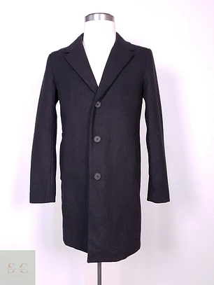Abrigo DKNY Negro Mezcla Lana Talla SM