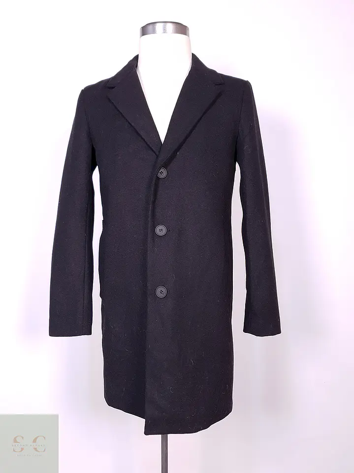 Abrigo DKNY Negro Mezcla Lana Talla SM 1