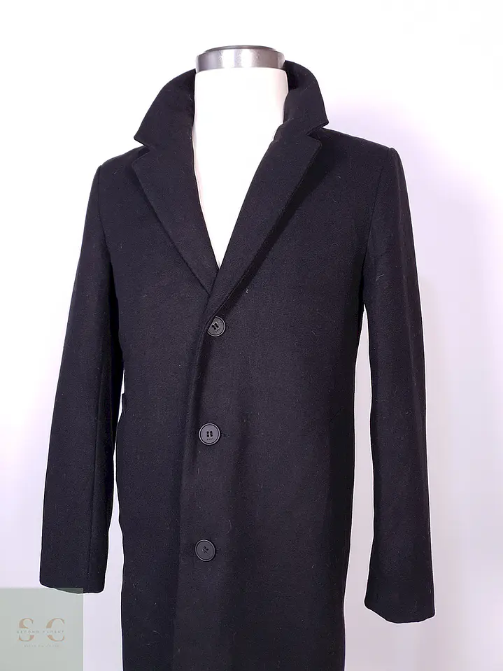 Abrigo DKNY Negro Mezcla Lana Talla SM 7